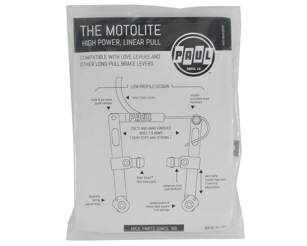 Paul Components Motolite Linear Pull Brake (Silver) (Front or Rear) - view 4